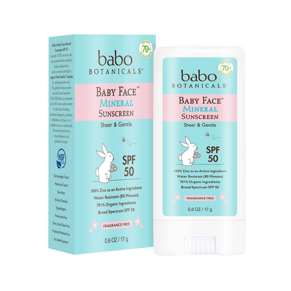 SPF50 Baby Face Mineral Sunscreen Stick - Fragrance Free